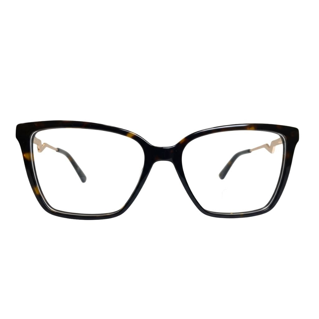 Armação Feminina Center Eyewear modelo BD9105 – Acetato Tartaruga Premium com Haste Dourada