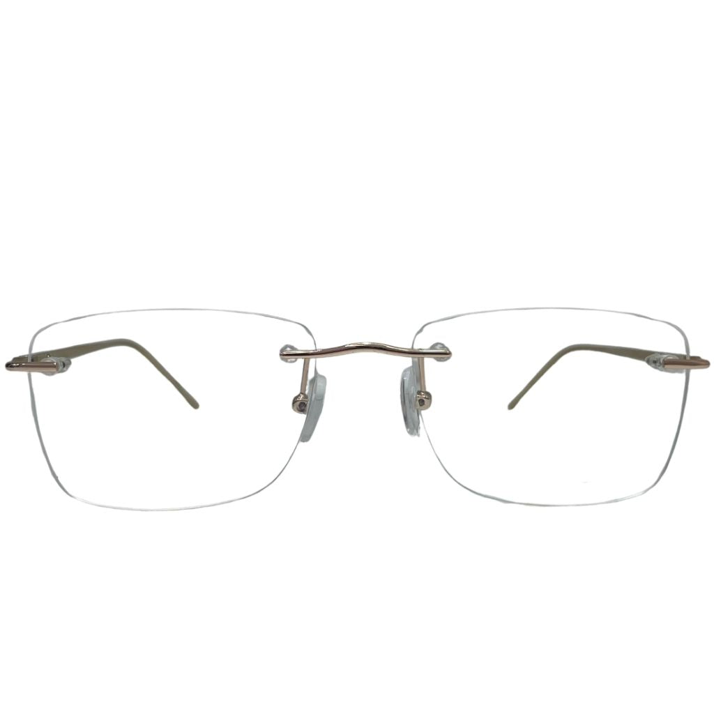 Armação Center Eyewear Masculina Retangular Dourado – Metal Hipoalergênico
