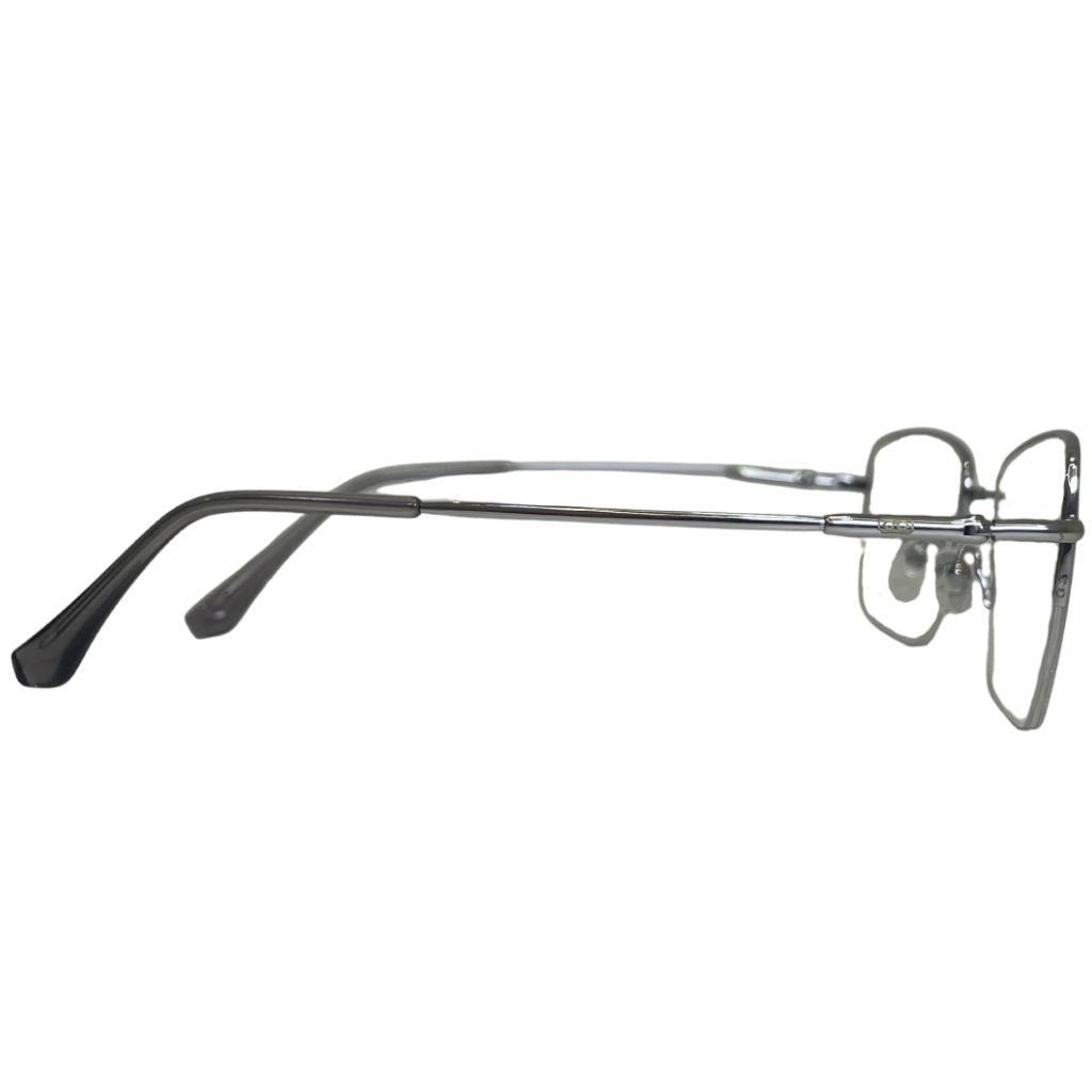 Armação Center Eyewear Masculina Retangular Prata – Metal Hipoalergênico