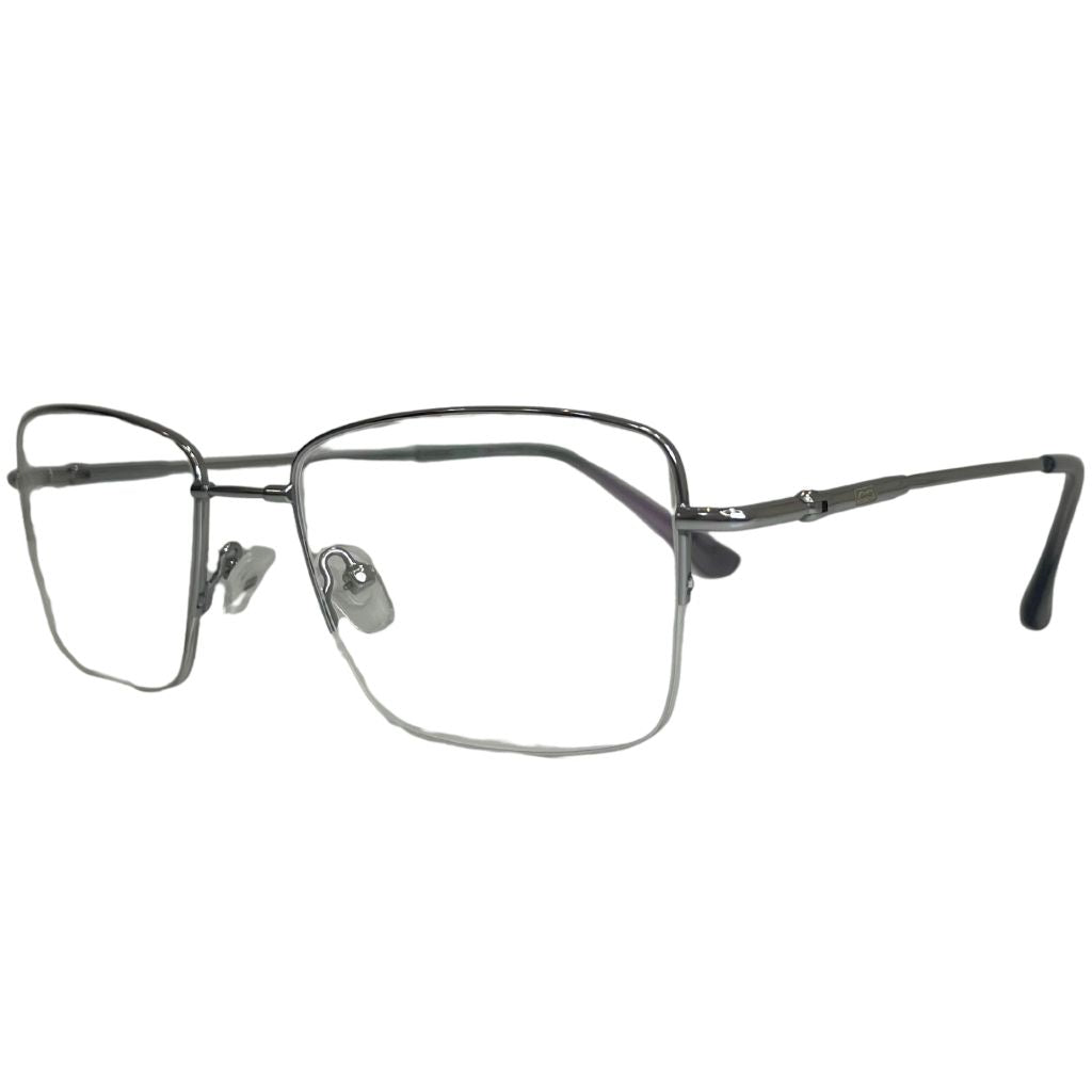 Armação Center Eyewear Masculina Retangular Prata – Metal Hipoalergênico