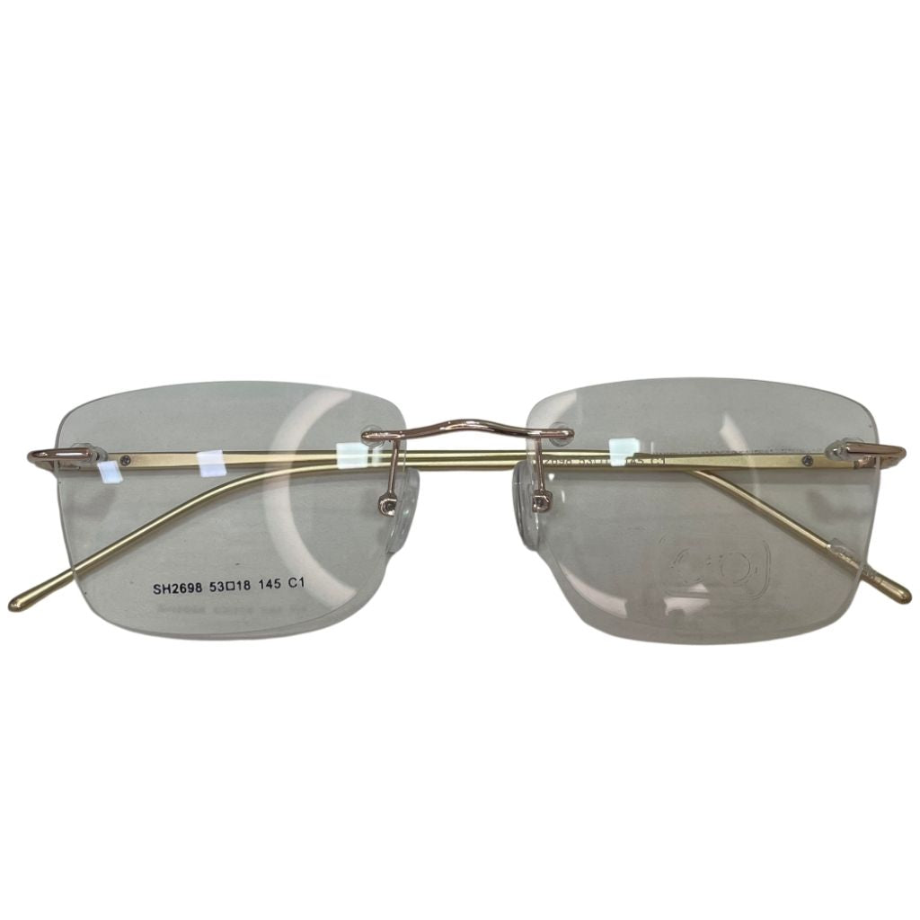 Armação Center Eyewear Masculina Retangular Dourado – Metal Hipoalergênico