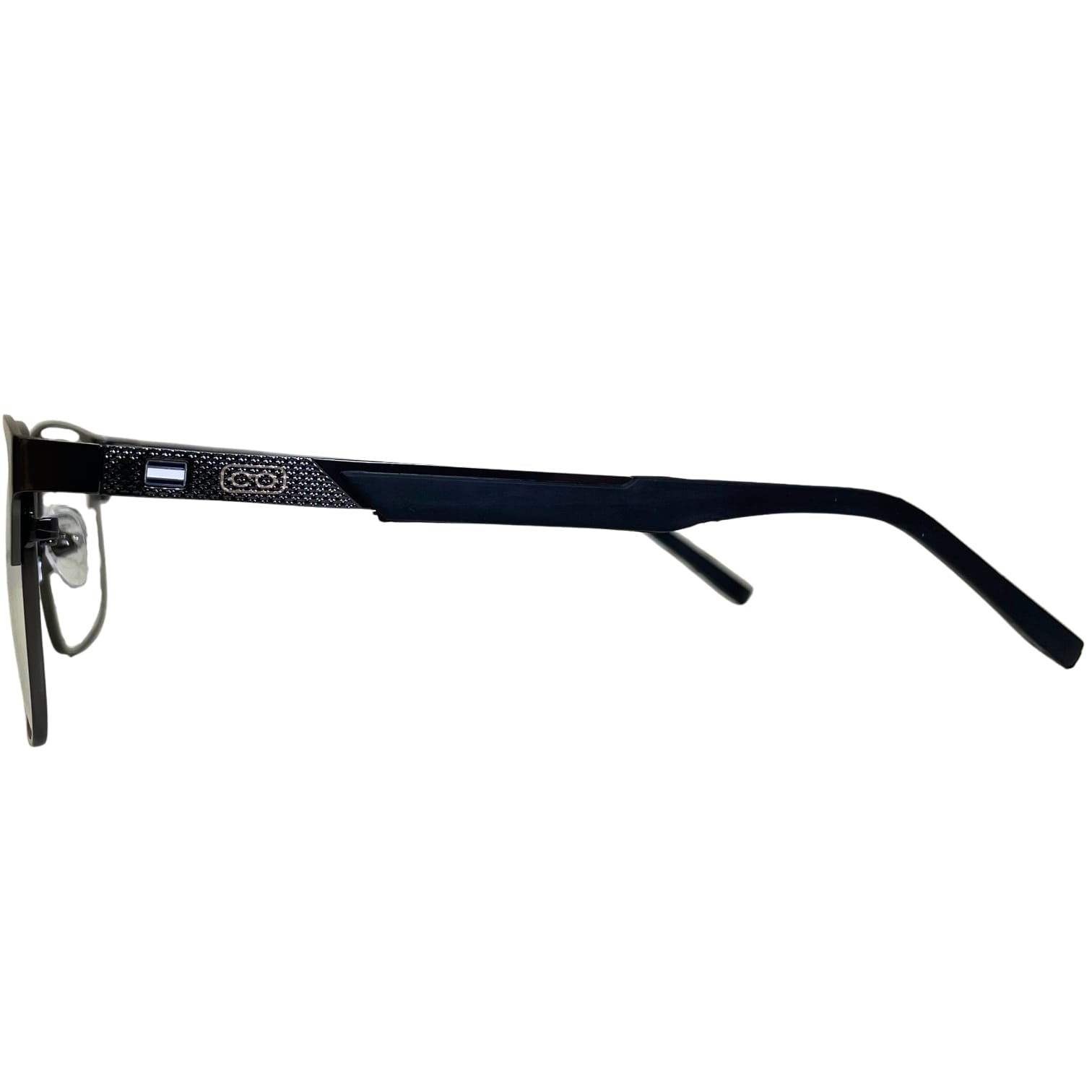 Armação Center Eyewear Masculina Retangular Azul e Preto – Metal Premium com Clip-On Solar Polarizado (Modelo 6530)