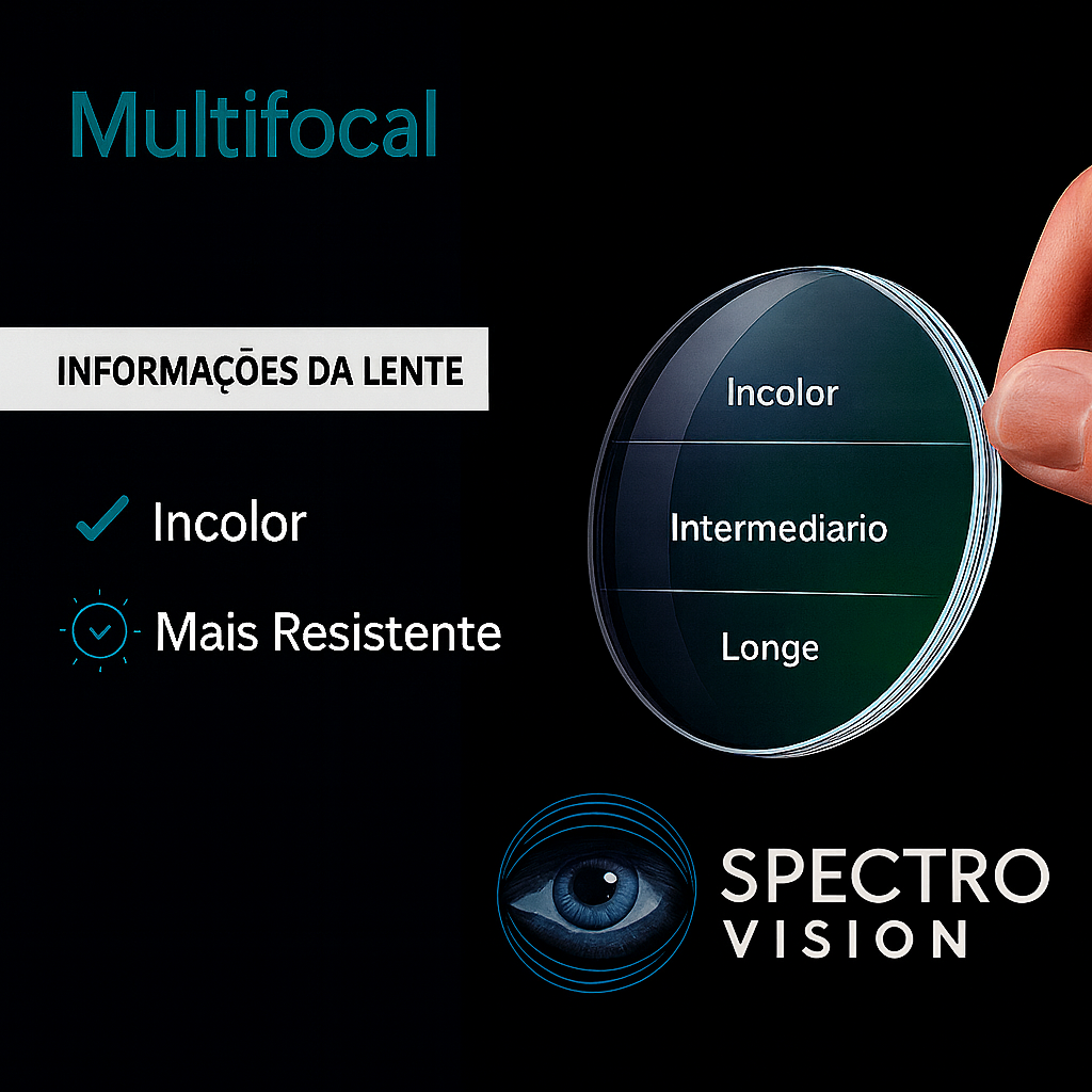 Lentes Multifocais Spectro Vision – Conforto e Nitidez em Todas as Distâncias - Dioptrias ESF +4.00 a -6.00 CIL -2.00